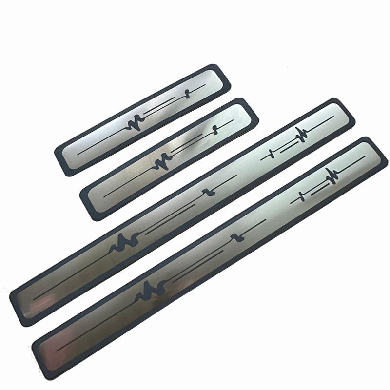 Универсальный протектор порога автомобиля  Геометрия/Светлячок  - Антицарапающая наклейка для тюнинга и защиты