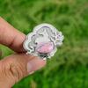 Rhodonite Gemstone Sterling Silver Statement Promise Handcrafted Birthday Ring