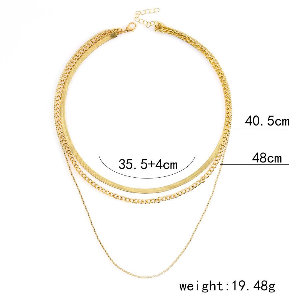 Stylish Geometric Layered Alloy Chain Necklace For Trendy Womens Fashion Accessories