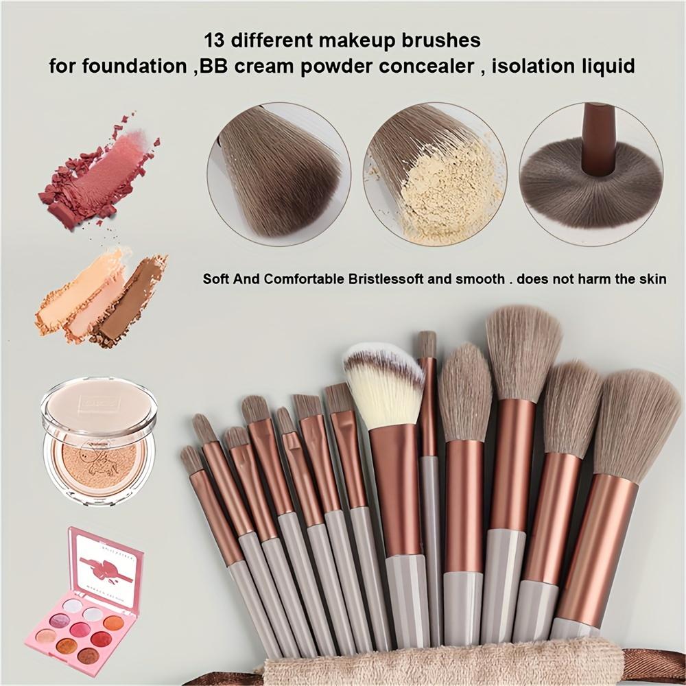 13pcs/8pcs Makeup Brushes with soft synthetic bristles For Makeup, including rouge brush, foundation make-up brush, eye shadow brush and lip brush