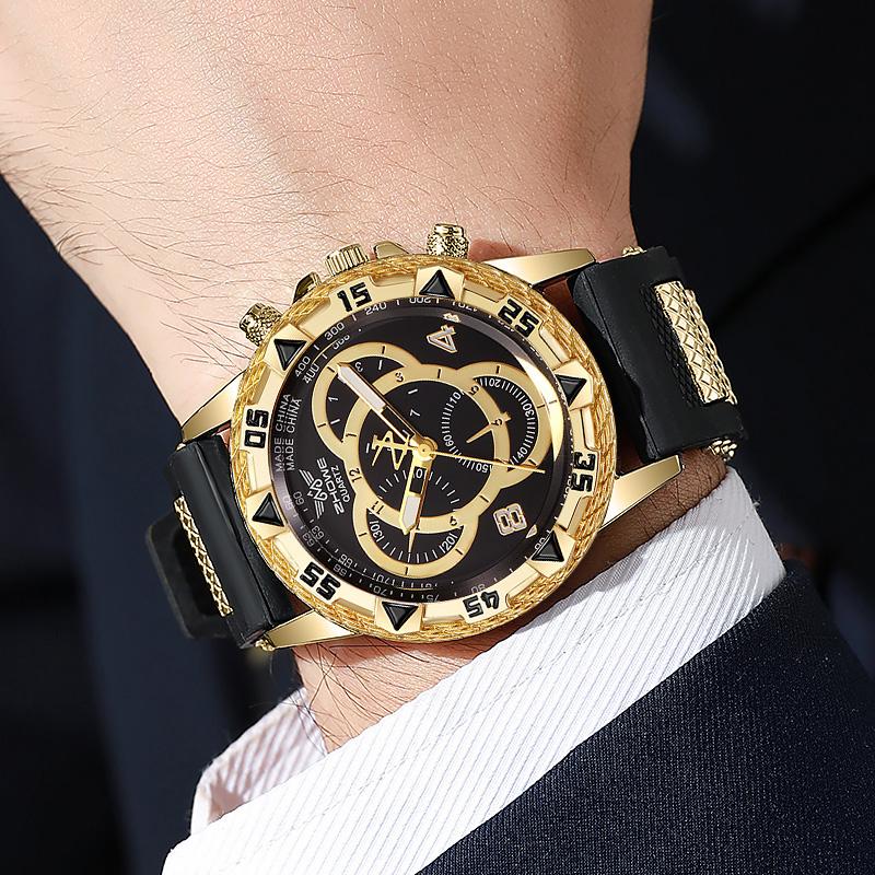 Light Luxury Business Fashion Arabic Numeral Dial Silicone Quartz Watch, Suitable for Birthday Gifts, Daily Wear, Anniversary Gi