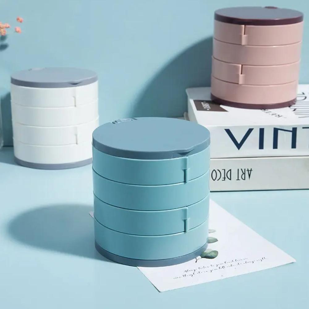 Jewelry Stand Display Tray Jewelry Storage Box Pink Ring Box Multi Layer Rotating Plastic Stand Jewelry Box Rotating Storage Box