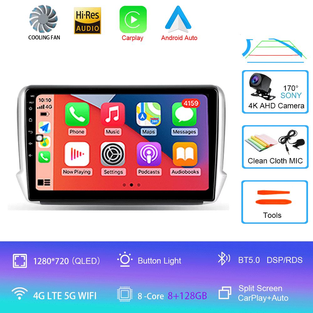 Car Radio Android 14 Carplay For Peugeot 2008 208 Multimedia System 2012 - 2018 Navigation GPS Multimedia Player WiFi+4G Stereo