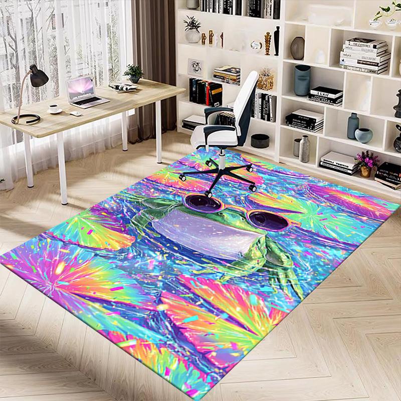 1PC frog sunglasses Extra Large Non Slip Floor carpet, Office, family, Studio   Large Area Rug Indoor Rugs, Bold Statement Piece