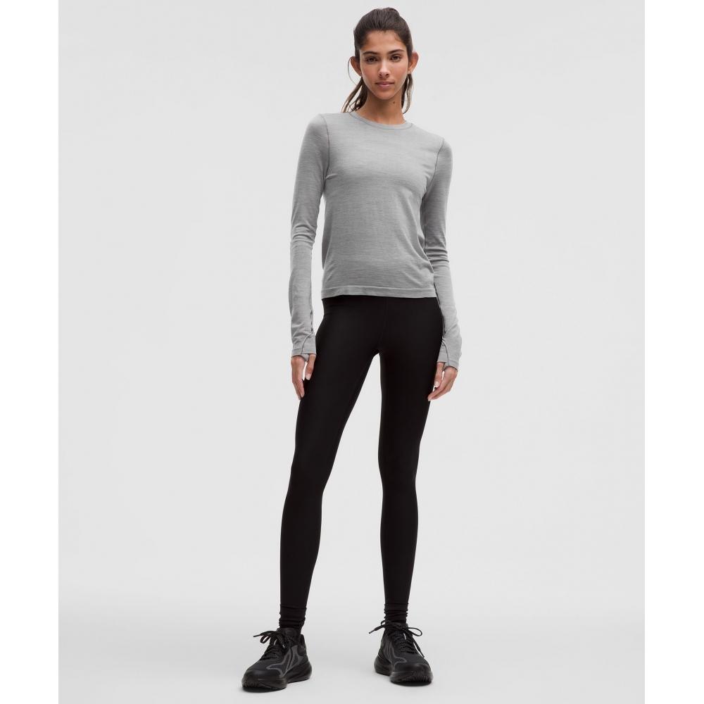 Lululemon Swiftly Wool Long Sleeve Shirt  Waist Length Slate White