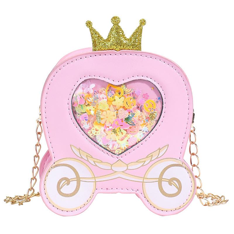 Cute Childrens Crown Princess Shoulder Bag With Girl Sequins For Dailys Use