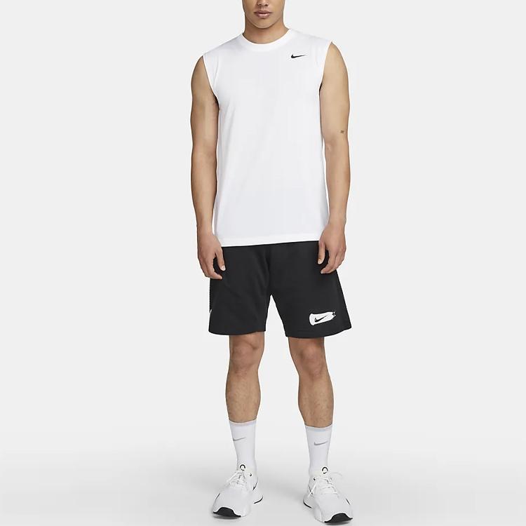 Nike Męski top bez rękawów z logo w jednolitym kolorze Biały DX0992-100