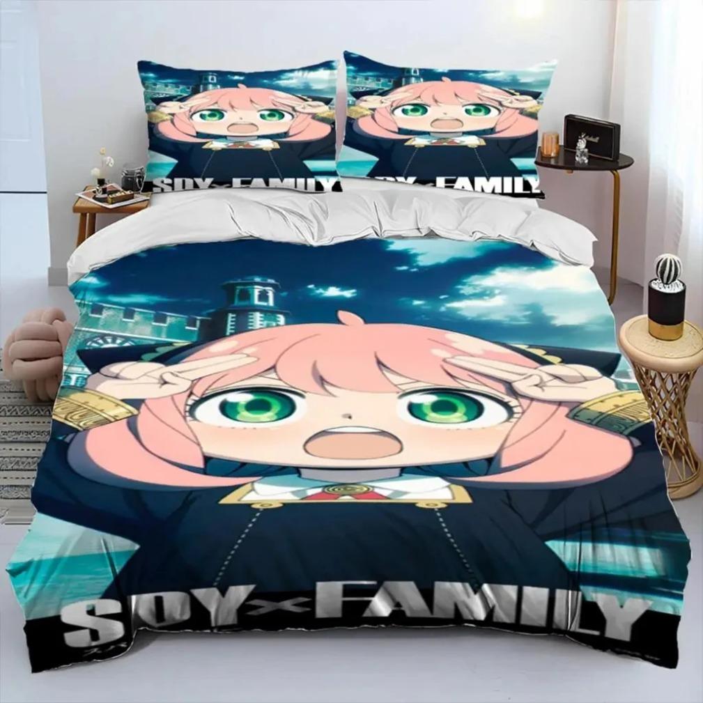 Cute Anime Spy X Family Bedding CollectionSpy X Family Anya Duvet CoverQuilt Cover For Boys Girls Single Twin Queen Size