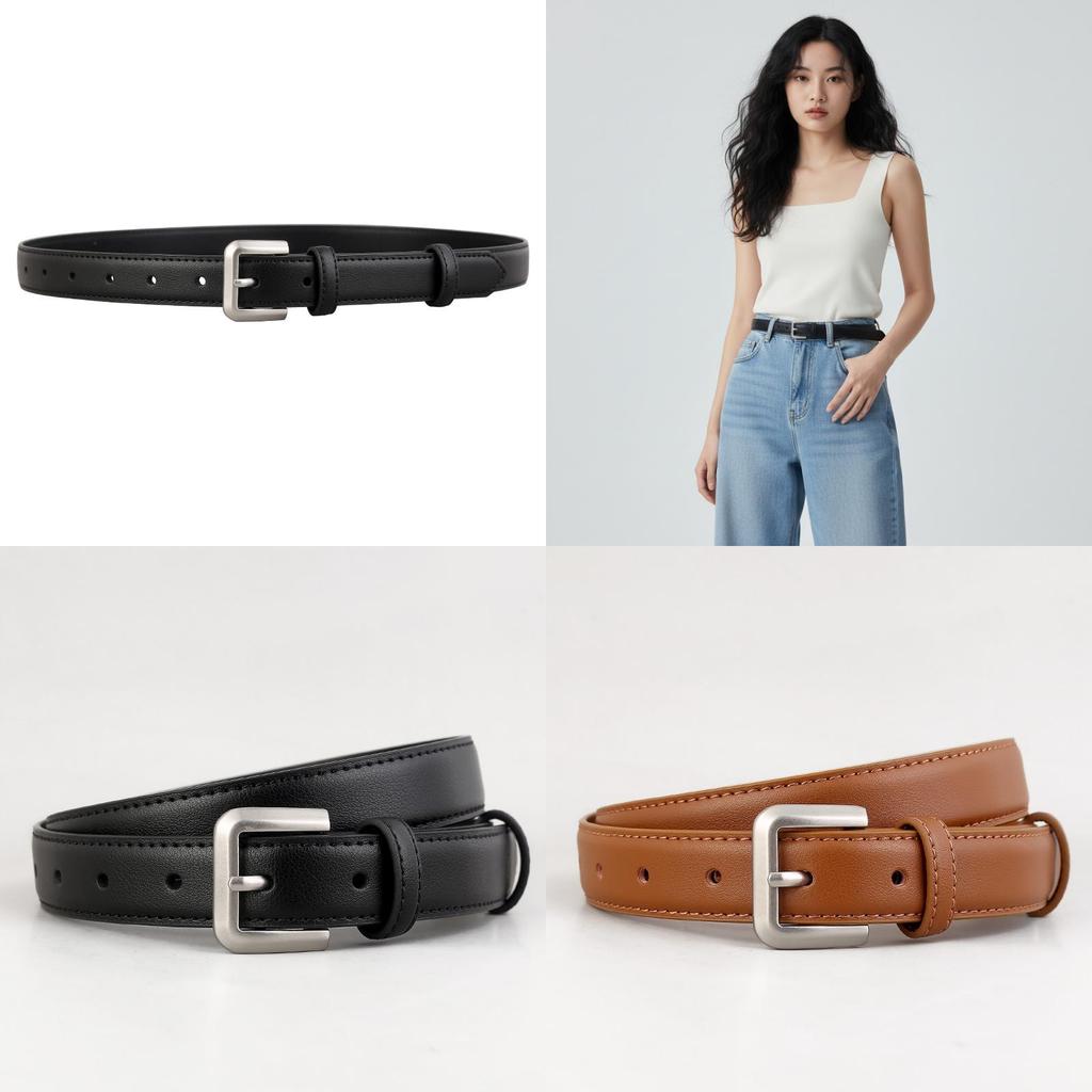 Classic Leather Waist Belt For Women With Alloy Buckle For Casual And Office Wear