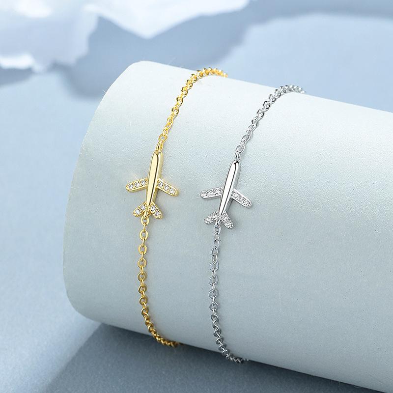 Bracciale Aereo Eco-friendly Elegante Intarsiato di Diamanti: Un design unico e minimalista che esalta la personalità per l'uso quotidiano.