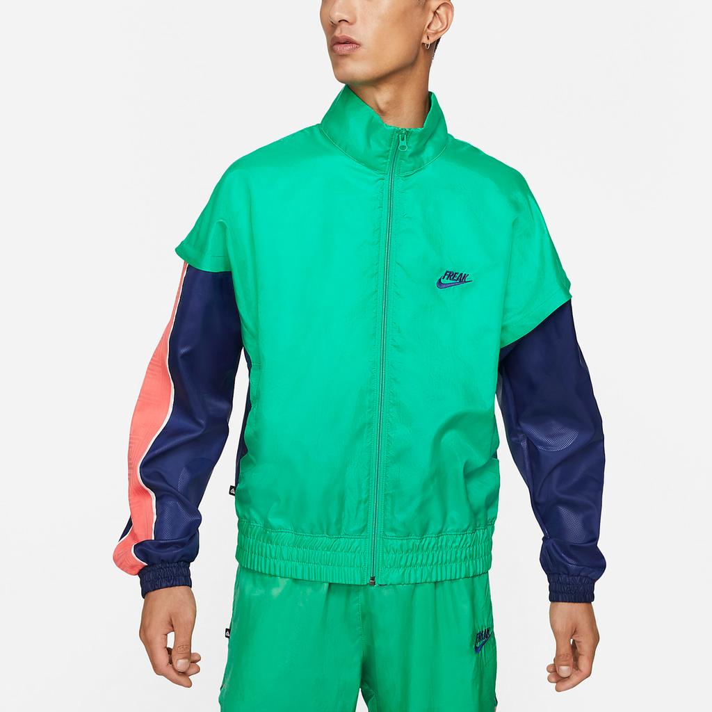Nike Giannis Leichte Patchwork Sportlich Lässige Webjacke mit Stehkragen Herren Jacken Smaragd DA5670-372