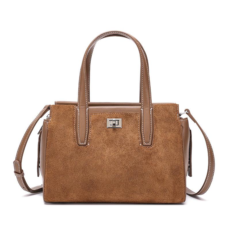 Geantă de mână din piele naturală pentru femei, o geantă crossbody retro și versatilă cu un singur umăr pentru navetă