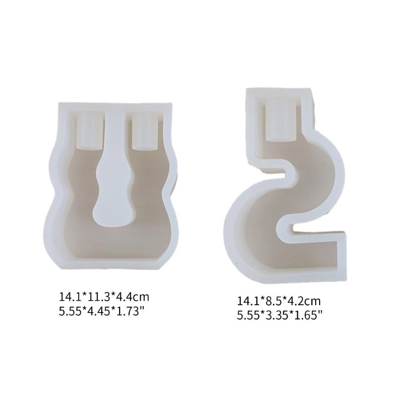 U-shape S-shape Candlestick Siliocne Mold Handmade Plaster Epoxy Resin Candle Holder Tray Molds Home Crafts Decoration