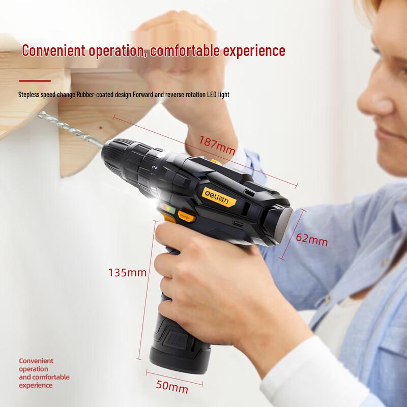 Deli 12V Cordless Lithium-Ion Drill CN plug (adapter included)