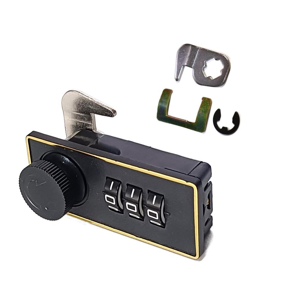 Portable 3 Digit Combination Combination Lock Keyless Mechanical Drawer Lock Anti-Theft Turntable Password Lock Toolbox