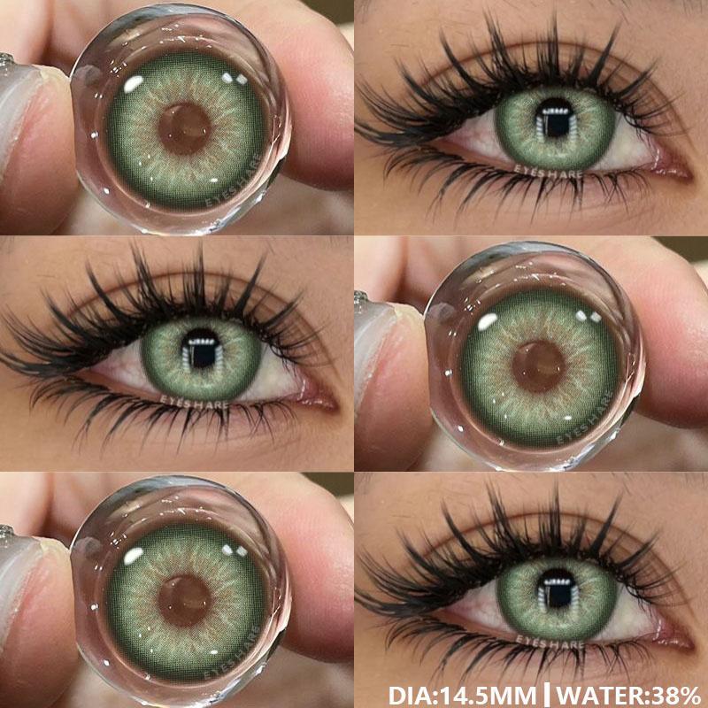 2Pcs Colored Contacts Lenses for Eyes Fashion Blue Contact Lens Brown Lenses Gray Pupils Lens Yearly Cosmetic Green Contacts