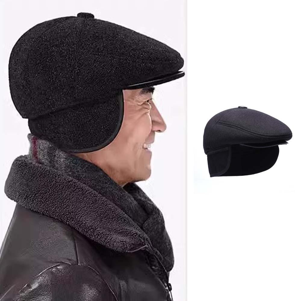 Headgear Earflap Woolen Hat Anti-cold Hooded Thermal Cap Simple Ear Protection Peaked Cap  Outdoor