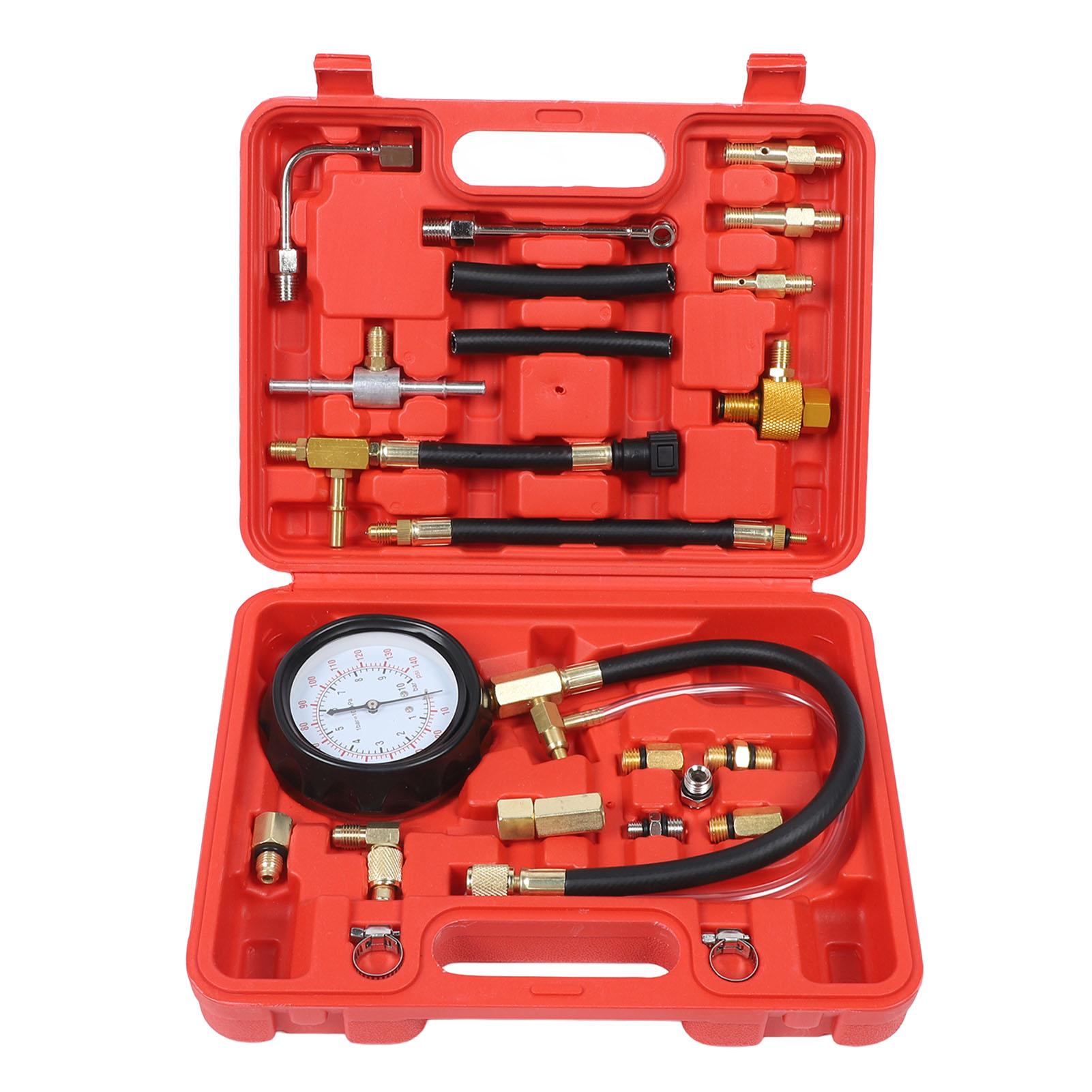 

0 to 140 PSI Fuel Injector Injection Pump Pressure Tester Gauge Kit Fuel Gas Oil Pressure Tester Tools for Car