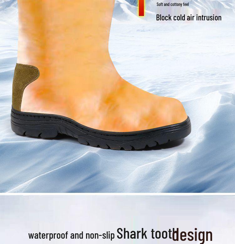 Cizme de zăpadă pentru bărbați din lână rusească: Rezistent la iarnă, Antiderapant, Gros și Călduros până la -40°C