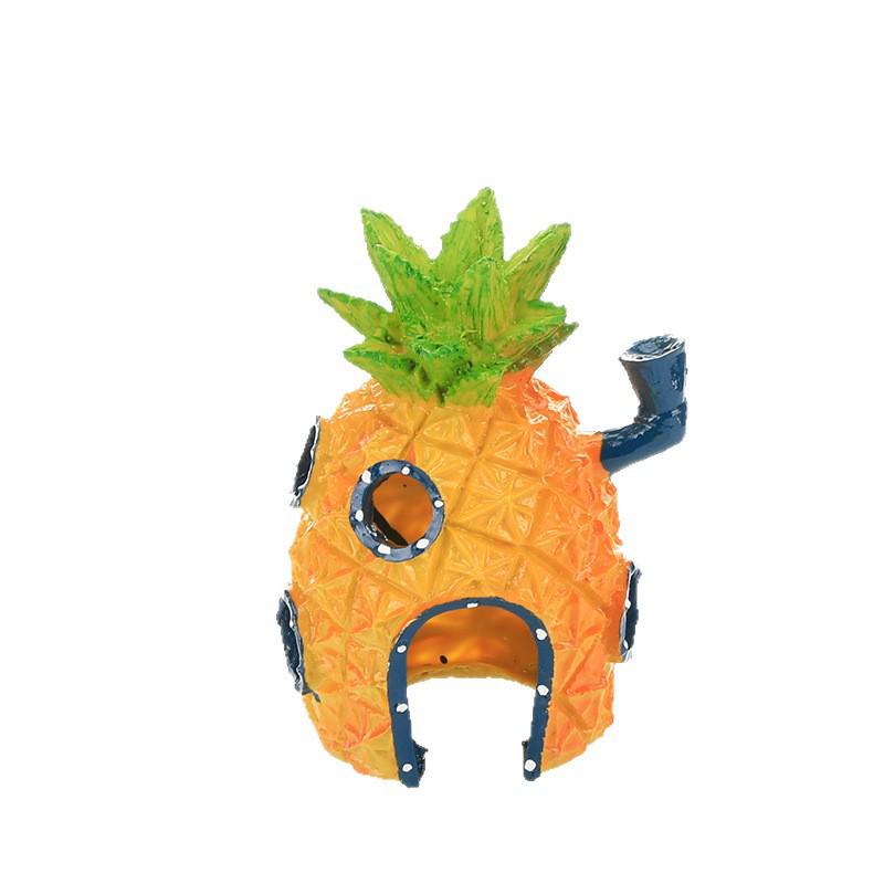 Pineapple House Aquarium Decor Set: Guppy Fry Hiding Jar, Seascape Ornaments, Coral Hiding House. Ideal for Aquarium Landscaping.