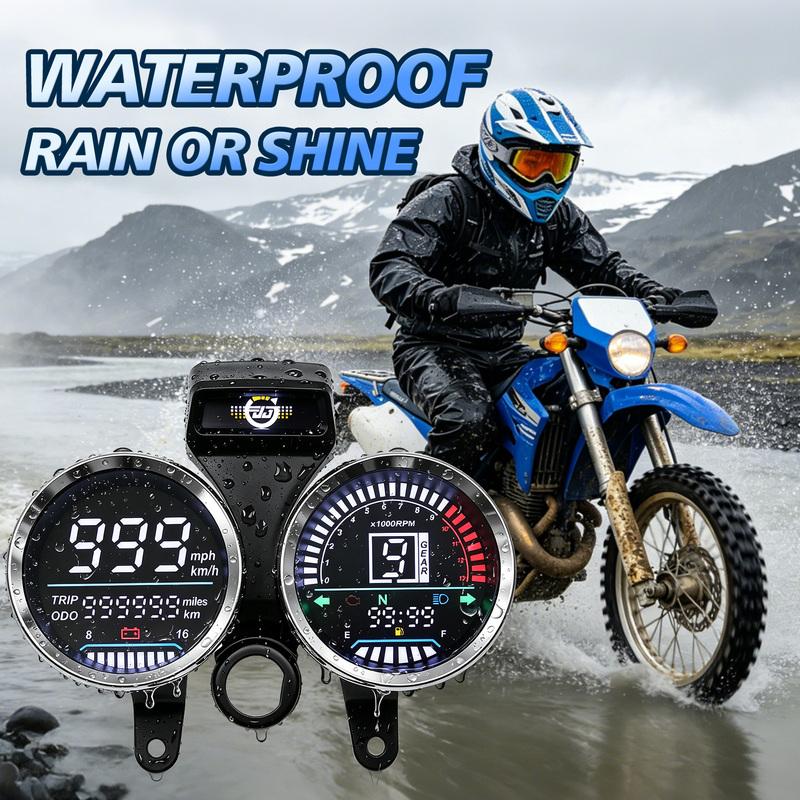 Motorcycle Tachometer Speedometer LCD Digital Odometer Trument Gauges Dashboard Cluste For Suzuki Modified Parts