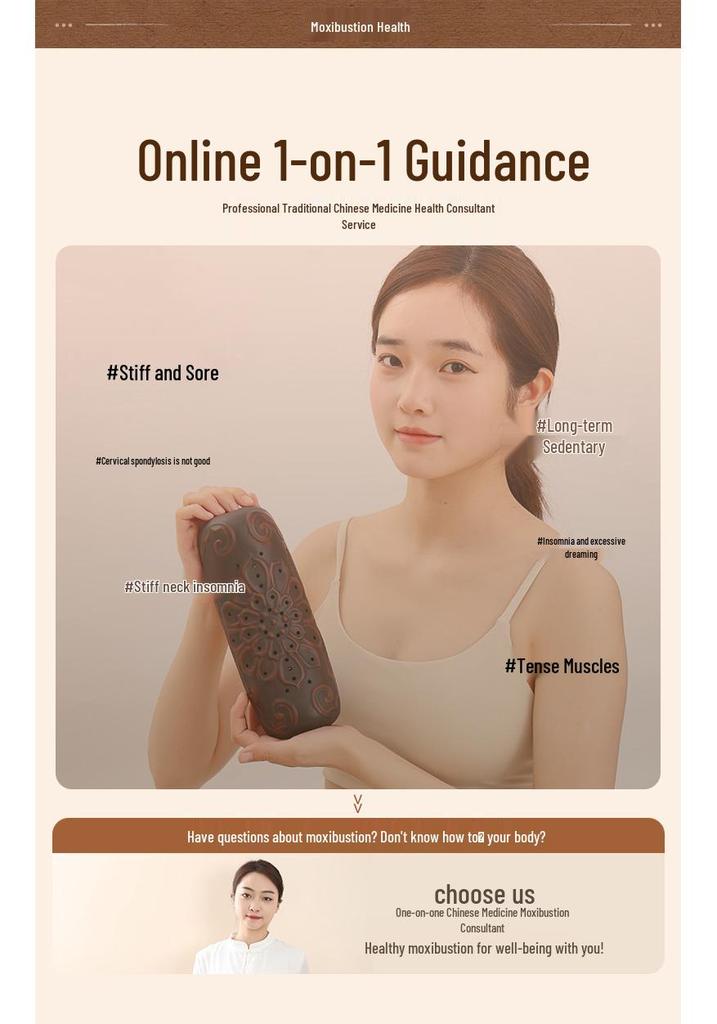 Red Bianstone Moxibustion Neck Pillow: Portable Cervical Spine Heat Therapy Device for Home Use