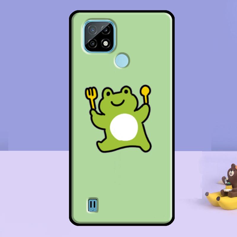 Mint Green Funny Frog Case For Realme C61 C75 C67 C55 C53 C51 C35 C21Y C25S GT 7 Pro 6 6T 10 11 12 13 14 Pro Plus