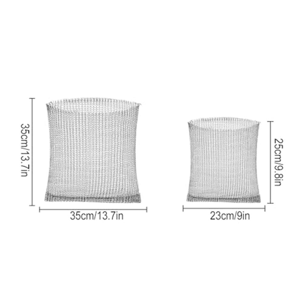 Stainless Steel Plant Root Protection Bags 8 Pieces Two Sizes 23 25cm and 35 35cm for Root Safety and Pest Defense