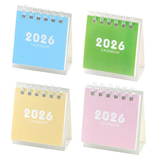 2026 Mini Desktop Calendar Cute Cartoon Desk Planner with Spiral Binding Small Planning Notebook for Office Home