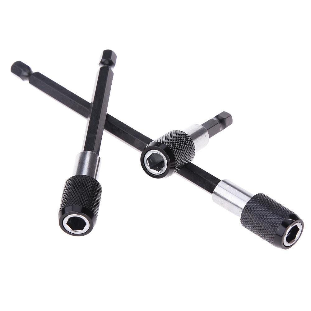 

1/4 Inch Hex Shank Quick Release Bar Socket Screwdriver Bit Holder Magnetic Extension Chuck Adapter Screws Drill Driver Bit Set 3pcs чёрный