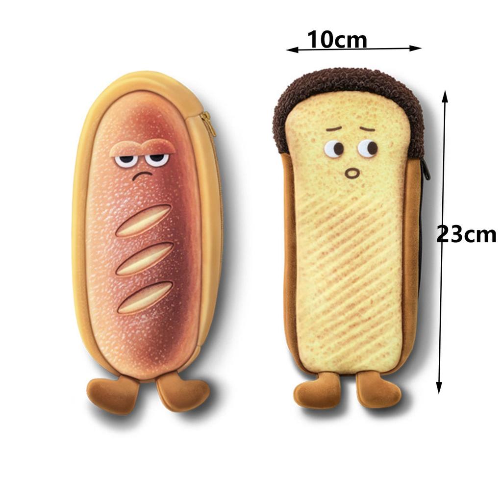 1pc Creative Toast Bread Pencil Case Large Capacity Universal Student Pencil Case Pouch Children Stationery Gift Pencilcase