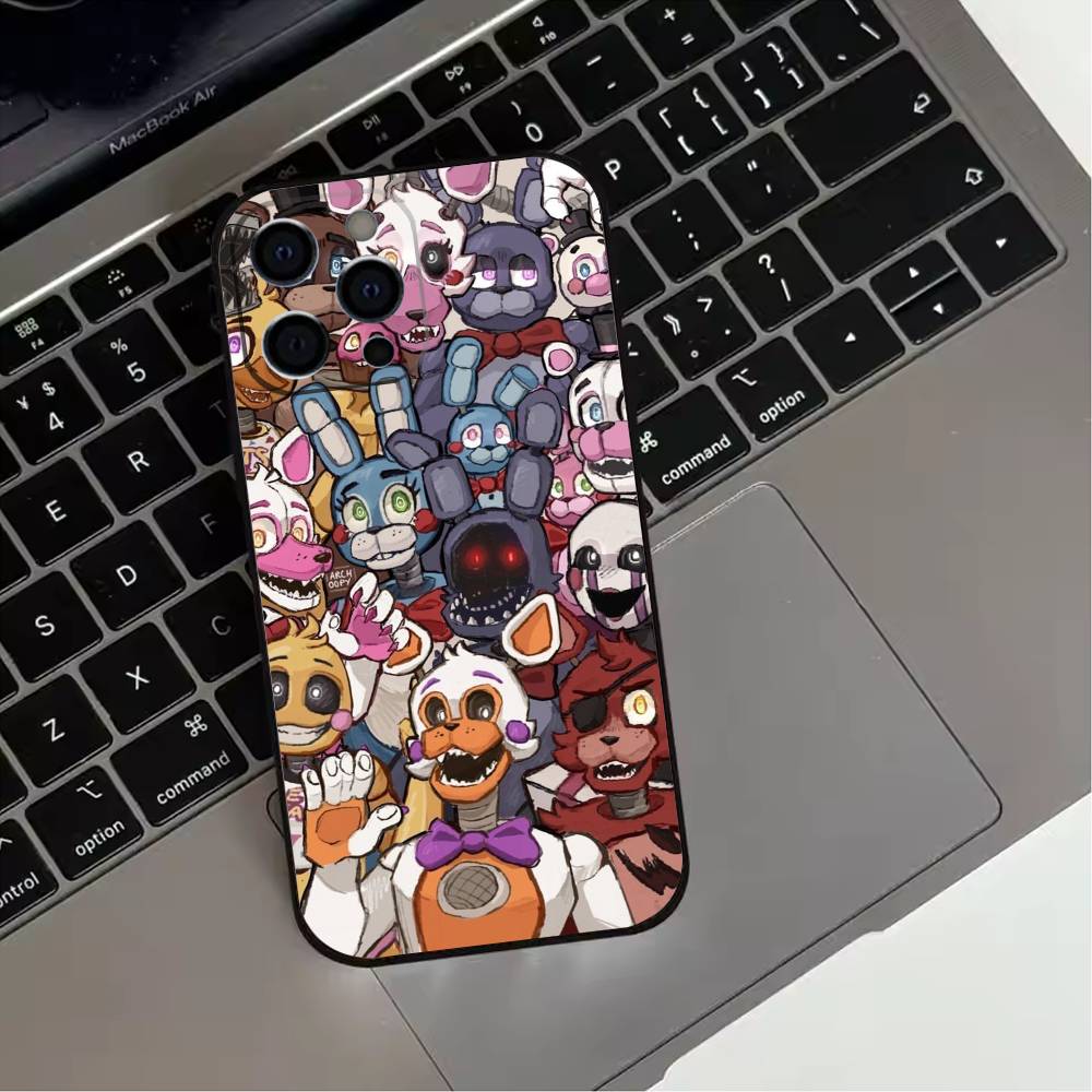 Five Nights At F-Freddys F-Fnaf Phone Case For iPhone 17,16,15,14,13,12,11 Plus,Pro Max,XS,Soft Silicone Black Cover