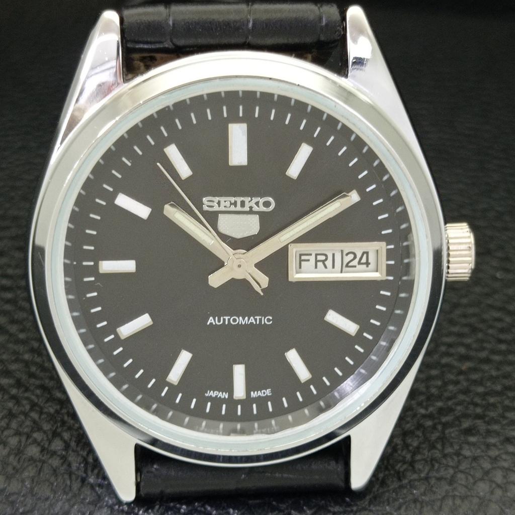 VINTAGE REFURBISHED SEIKO 5 AUTOMATIC JAPAN MENS BLACK DIAL WATCH A440635-9 Sk-a440635-1