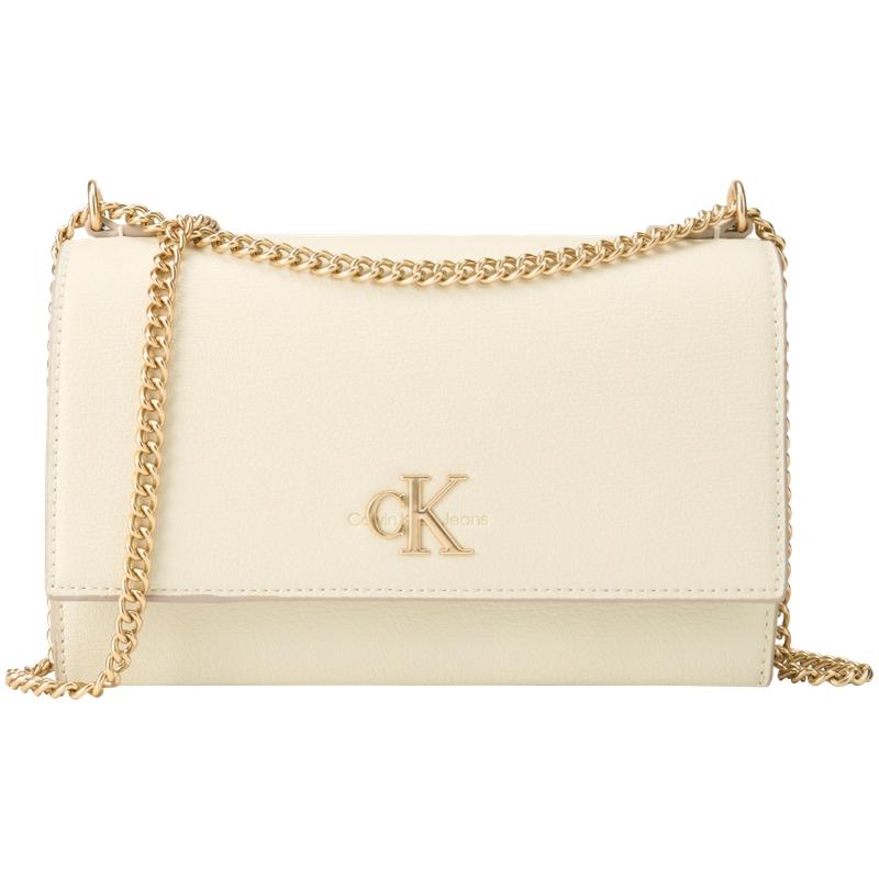 

Calvin Klein Casual Minimalist Metal Buckle Chain Crossbody Commuter Bag Women Shoulder Bag White Gold DH2806-RYW Basic Set (Bag)