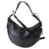 Prada Arche Shoulder Bag 1BC194 2WAYShoulder Hobo Bag Black Calfskin Women Used
