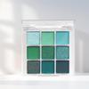 Ombretto verde 9 colori Avocado Color Stage Makeup Palette di ombretti a colori perlescenti opachi a nove quadrati
