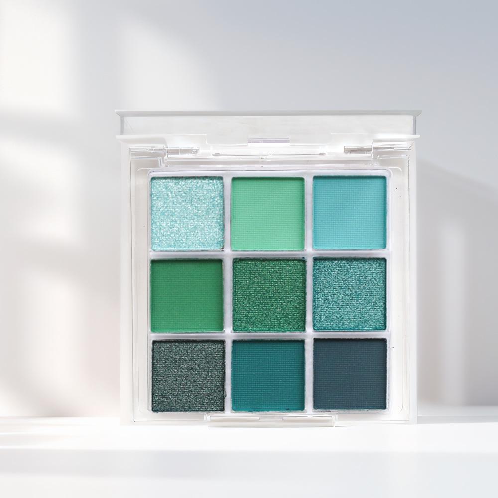 Ombretto verde 9 colori Avocado Color Stage Makeup Palette di ombretti a colori perlescenti opachi a nove quadrati