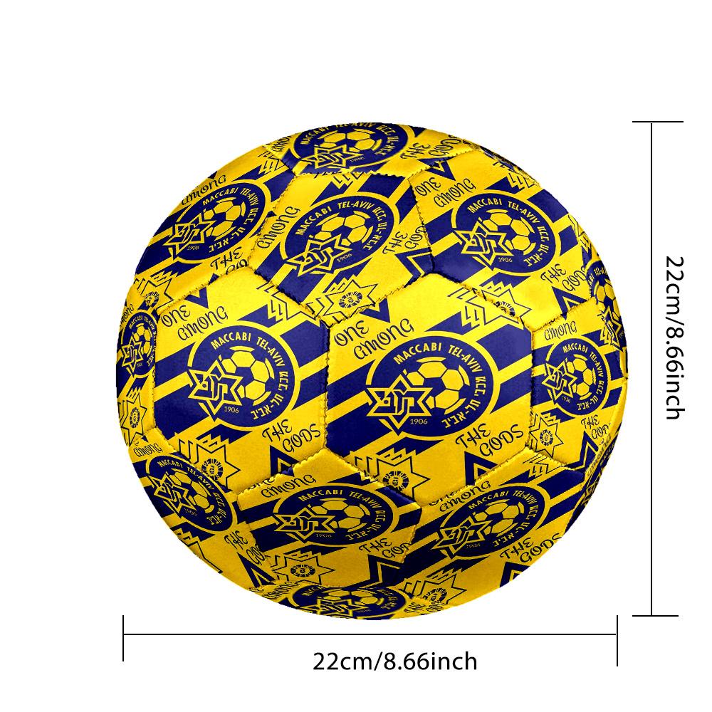 Maccabi Tel Aviv FC Indoor Soccer Ball Size 5 Colorful All Ages Machine Stitched PVC Competition Ready Durable High-Bounce