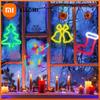 1pc Christmas Tree Neon Sign Light With Elk & Christmas Sock & Christmas Tree For Outdoor Garland Garden Windows Curtain Decor