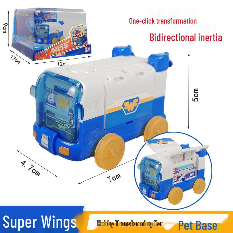 Super Wings 13-Piece Mini Transforming Robot Set: Jett, Big Strong, Jin, and Mighty Little Wing Toys