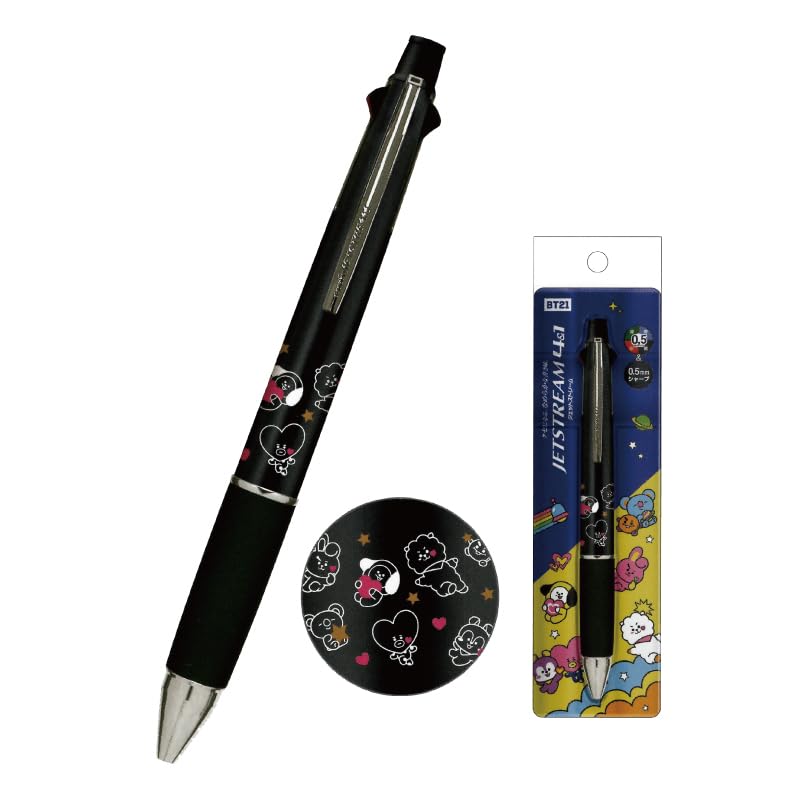 

BT21 Jetstream TATA COOKY CHIMMY RJ KOYA SHOOKY MANG Ручка шариковая механическая Jetstream Vivid 224930 4&1 4-цветная и карандаш, Цвет,