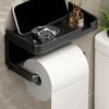 1 st No-drill självhäftande väggmonterad toalettpappershållare med förvaringshylla