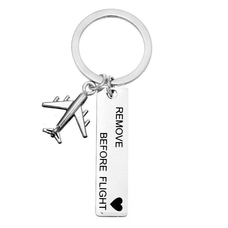 Stainless Steel Aircraft Keychain Pendant: Creative, Cute Gift for Couples & Birthdays