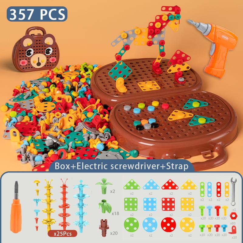 

Милый мультяшный двухсторонний ящик для инструментов с винтами, самодельные игрушки, развивающие игрушки для девочек 6/7/8/10 лет