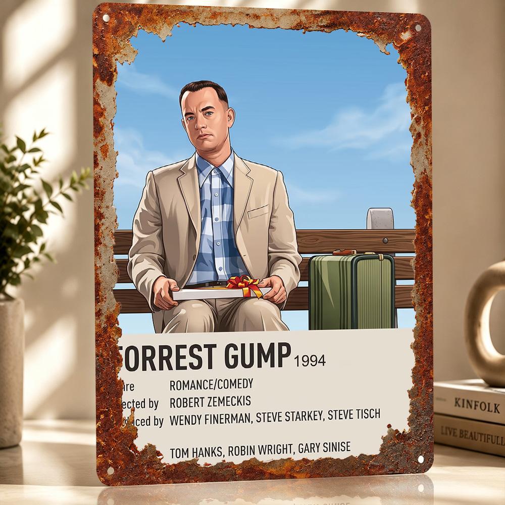 Forrest Gump Minimalistisches Kunstposter Retro D Gedruckte Metallschilder Benutzerdefinierte Wanddekoration Geschenk für Dekor Raum Schlafzimmer Sachen Zuhause