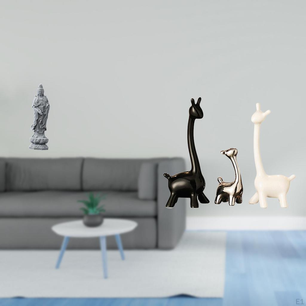 Guan Yin Giraffe Statue Ceramic Figurine Female Buddha Sculpture Modern Creative Ornament for