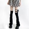 Y2k Women Leg Warmer Soft Solid Color Over The Knee Tie-up Thigh-high Leg Warmers Socks for Party Street