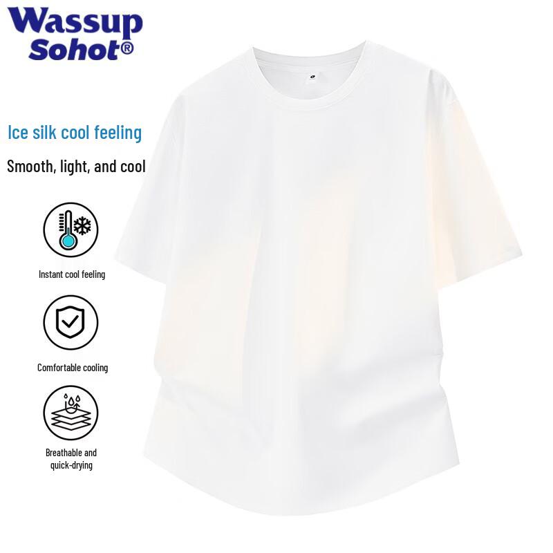 Wassup Sohot Men s Quick-Dry Ice Silk Cooling T-Shirt 5XL
