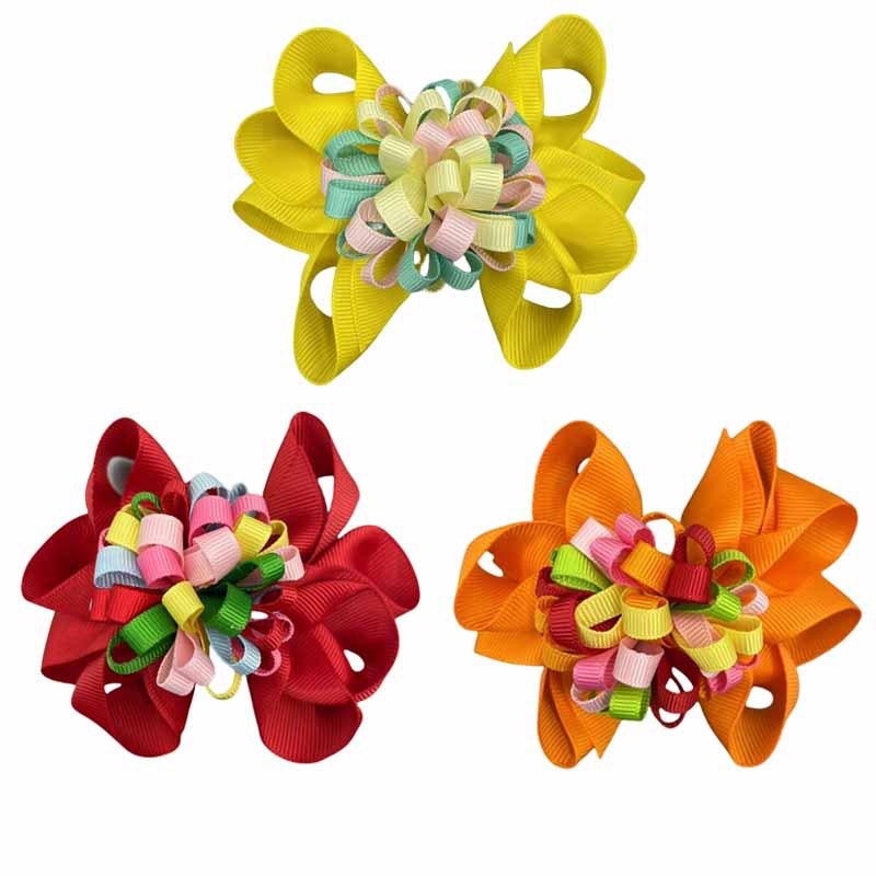 Frühling/Sommer Unifarbene Schleife Rüsche Blume Haarspange: Vielseitiger handgefertigter Bestseller