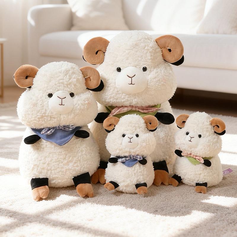 Adorable Sheep Plush Pillow Toy Soft Stuffed Animal Accompany Doll For Kids Cute Home Decor Birthday Party Gift